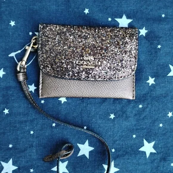 Coach F38671 Bronze Glitter Card Holder - Picture 3 of 5